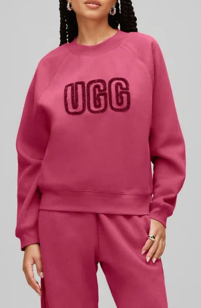 Ugg (r) Logo Crewneck Sweatshirt In Pink