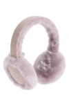Ugg(r) Logo Embroidered Genuine Shearling Earmuffs In Ashen Rose