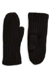 Ugg(r) Metallic Chunky Rib Mittens In Black