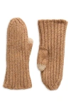 Ugg(r) Metallic Chunky Rib Mittens In Camel