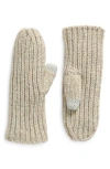 Ugg(r) Metallic Chunky Rib Mittens In Light Grey