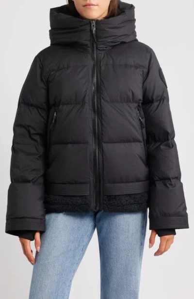 Ugg(r) Metropeak 700 Fill Power Down Puffer Jacket With Fleece Trim In Blue