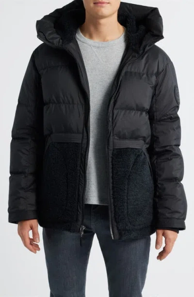 Ugg (r) Metropeak Ripstop & Fleece 700 Fill Power Down Puffer Jacket In Black