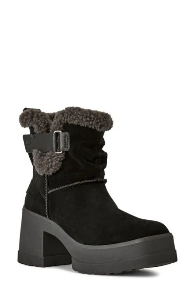 Ugg(r) Moxy Genuine Shearling Trim Chelsea Boot In Black