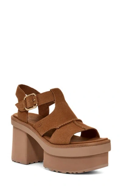 Ugg(r) New Heights Platform Sandal In Chestnut