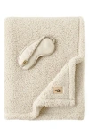 Ugg(r) Original Faux Shearling Throw Blanket & Eye Mask Sleep Set In Ceramic
