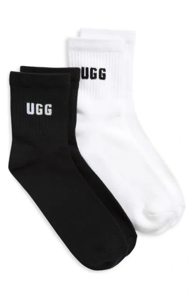 Ugg(r) Quinlin Assorted 2-pack Logo Quarter Socks In Multi