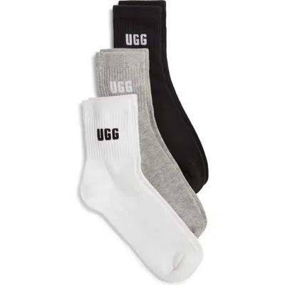 Ugg (r) Quinlin Logo Quarter Socks 3-pack In Multi