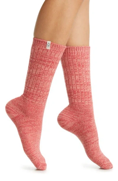 Ugg (r) Ribbed Crew Socks In Pink