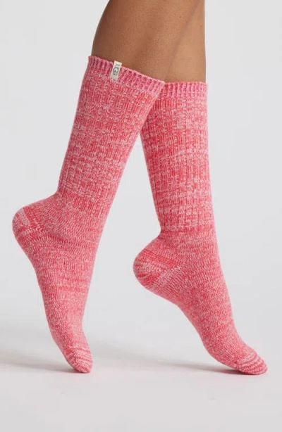 Ugg(r) Ribbed Crew Socks In Pink