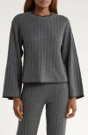 Ugg(r) Rylynn Cable Flare Sleeve Sweater In Gray