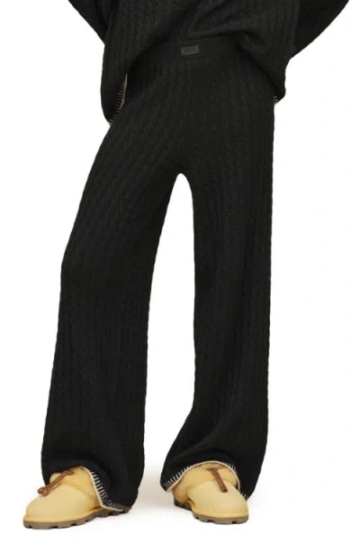 Ugg (r) Rylynn Cable Knit Straight Leg Pants In Black