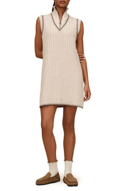 Ugg (r) Rylynn Quarter-zip Sleeveless Minidress In Oatmeal Heather