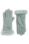 Ugg(r) Seamed Touchscreen Compatible Genuine Shearling Gloves In Green