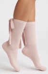 Ugg(r) Serenella Bow Cotton Blend Crew Socks In Purple