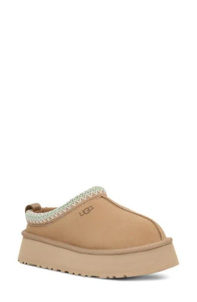 Ugg Tazz Beige Sabot With Embossed Logo In Suede Woman In Multi