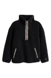 Ugg (r) Braid Half Zip Fleece Pullover In Black