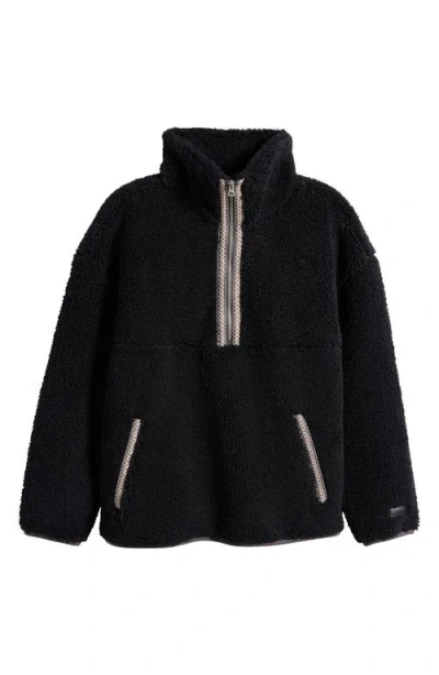 Ugg (r) Braid Half Zip Fleece Pullover In Black