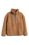 Ugg (r) Braid Half Zip Fleece Pullover In Chestnut
