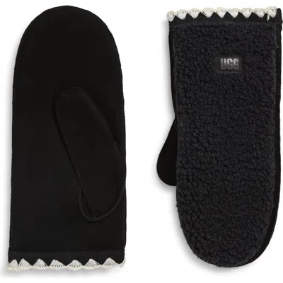 Ugg(r) Uggfluff Scalloped Mittens In Black