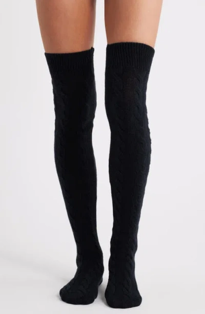 Ugg(r) Zanika Cable Thigh High Socks In Black