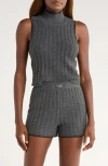 Ugg(r) Zariah Cable Sleeveless Mock Neck Sweater In Gray