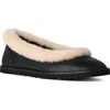 Ugg(r) Zora Genuine Shearling Trim Ballet Flat In Black