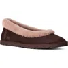 Ugg(r) Zora Genuine Shearling Trim Ballet Flat In Brown