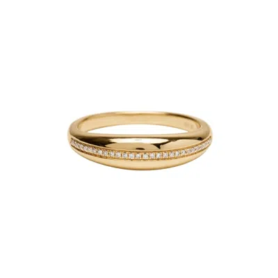 Öugie Women's Gold The Dome Ring With Diamond Line