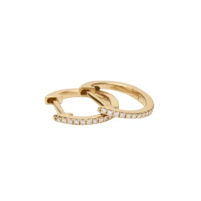 Öugie Women's Gold The Large Diamond Pave Huggies