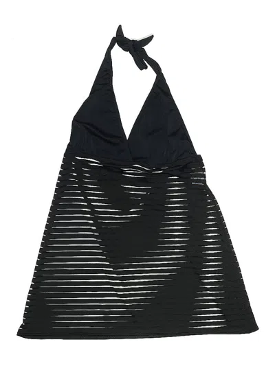 Pre-owned Ujena Swimsuit Top Black Stripes Pattern Swimwear