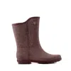 Ulan Fabric Touch Rain Boots In Brown In Brown