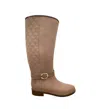 Ulan Waterproof Tall Riding Boots In Dark Beige In Multi