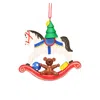 Ulbr Christian Icht Ornament - Rocking Horse With Toys - 3"h X 2.75"w X .25"d