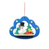 Ulbr Christian Icht Ornament - Snowman In Blue Cloud - 2.25"h X 3"w X 1"d