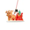 Ulbr Christian Icht Ornament - Snowman Sled - 4"h X 2.25"w X 1.5"d