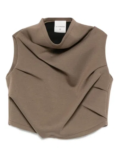 Uli Schneider Draped Tank Top In Brown