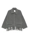 Uli Schneider Fringed Wool Jacket In Gray