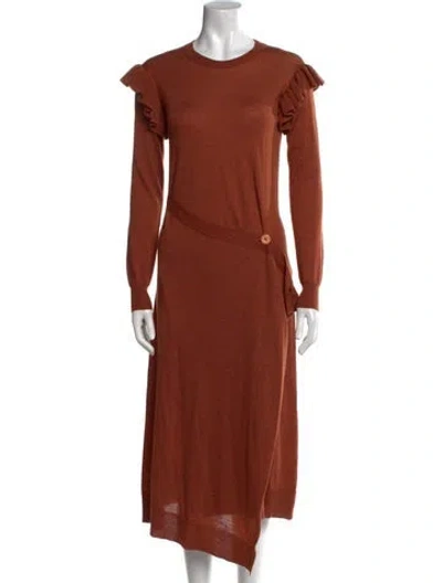 Pre-owned Ulla Johnson 2022 Midi Length Dress In Orange
