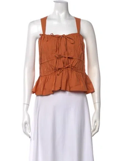 Pre-owned Ulla Johnson 2022 Square Neckline Blouse In Brown