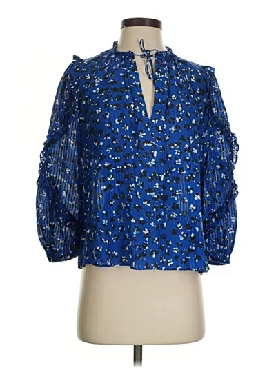 Pre-owned Ulla Johnson 3/4 Sleeve Blouse In Blue