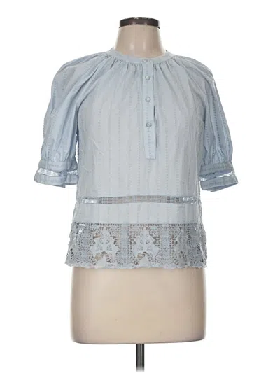 Pre-owned Ulla Johnson 3/4 Sleeve Blouse In Blue