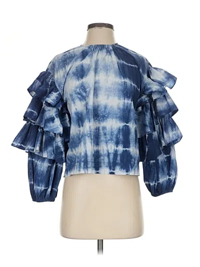 Pre-owned Ulla Johnson 3/4 Sleeve Blouse In Blue