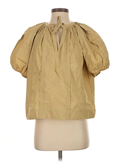 Pre-owned Ulla Johnson 3/4 Sleeve Blouse In Gold