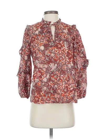 Pre-owned Ulla Johnson 3/4 Sleeve Blouse In Orange