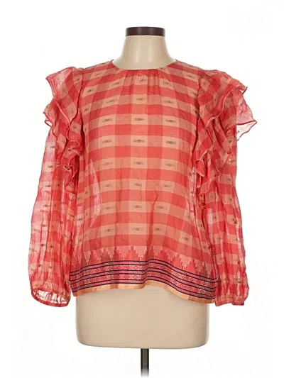 Pre-owned Ulla Johnson 3/4 Sleeve Blouse In Orange