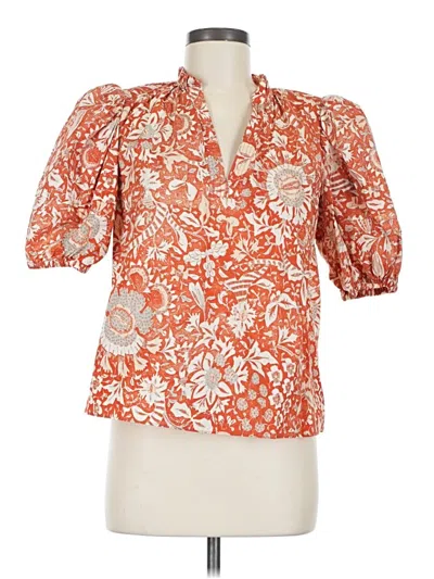 Pre-owned Ulla Johnson 3/4 Sleeve Blouse In Orange