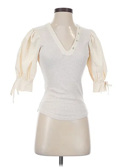 Pre-owned Ulla Johnson 3/4 Sleeve Blouse In White