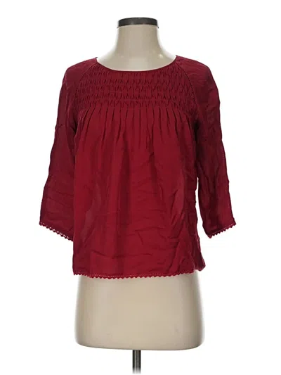 Pre-owned Ulla Johnson 3/4 Sleeve Silk Top Burgundy Boatneck Tops