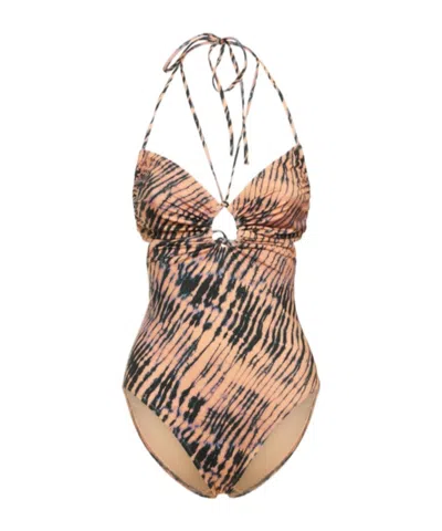 Ulla Johnson Aaliya Printed One Piece Swimsuit In Brown